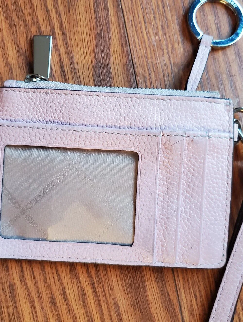 Michael Kors Jet Set Travel Sunset Rose Leather Coinpouch/ID/Keys/ Wristlet